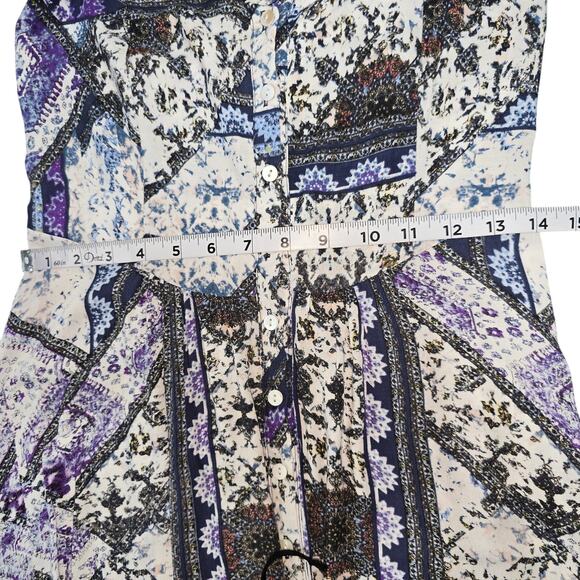 ⭐️Jaase Bohemian Criss Cross Smocked Button-down Maxi Dress Sz XS - Picture 6 of 9